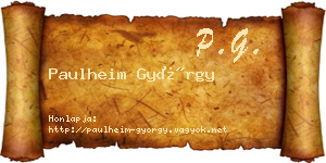 Paulheim György névjegykártya